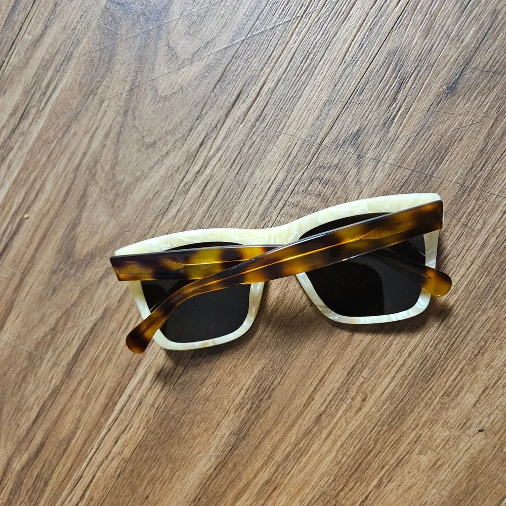 Illesteva Los Feliz C5 Sunglasses Cream Marble Tortoise Handmade Italy 55-19-145